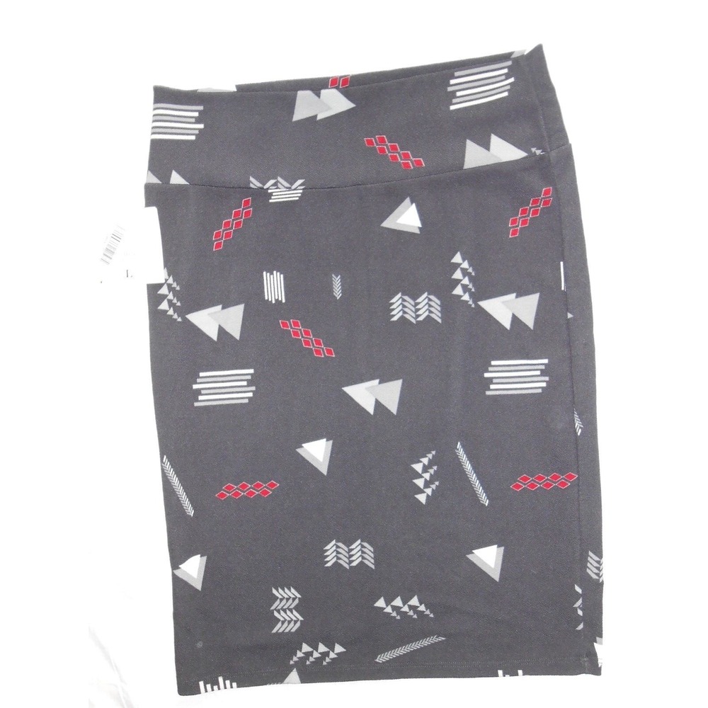 New LuLaRoe Large Cassie Pencil Skirt Knee Length Stretch Gray/Grey Tribal CUTE!